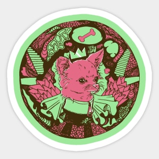 Pink Mint Circle of the Chihuahua Sticker